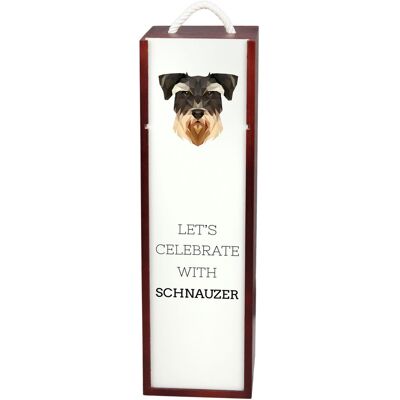 Sznaucer, Schnauzer - geometryczne pudełko ze zdjęciem i napisem na wino marki Art-Dog Sznaucer, Schnauzer - geometryczne pudełko ze zdjęciem i napisem na wino marki Art-Dog