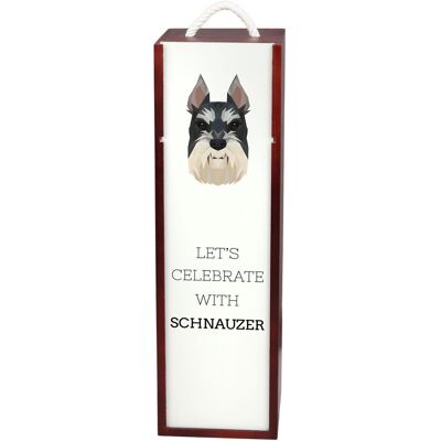 Sznaucer, Schnauzer I - geometryczne pudełko ze zdjęciem i napisem na wino marki Art-Dog Sznaucer, Schnauzer I - geometryczne pudełko ze zdjęciem i napisem na wino marki Art-Dog
