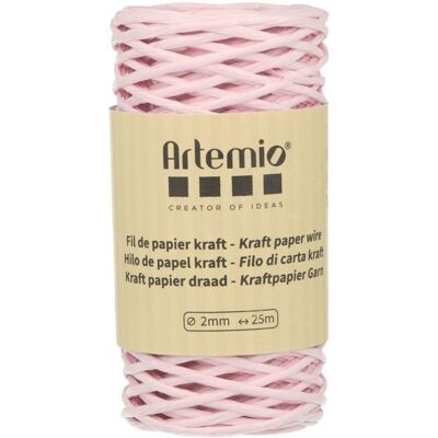 Artemio Sznurek papierowy kraft różowy 2mm x 25 m Artemio Sznurek papierowy kraft różowy 2mm x 25 m