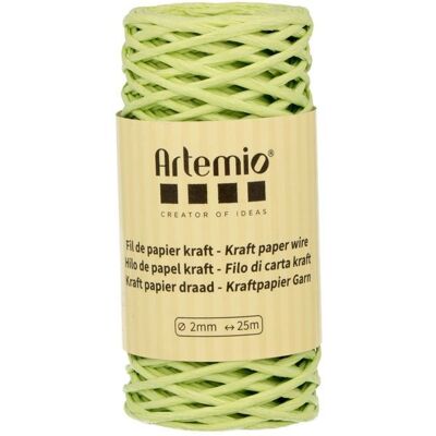 Artemio Szpagat z papieru kraft w kolorze zielonym anis 2mm x 25 m Artemio Szpagat z papieru kraft w kolorze zielonym anis 2mm x 25 m