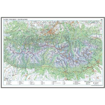 Tatry polskie i słowackie mapa ścienna do wpinania - pinboard 1:50 000, ArtGlob Tatry polskie i słowackie mapa ścienna do wpinania - pinboard 1:50 000, ArtGlob
