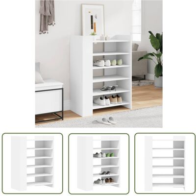 The Living Store Szafka na buty - biała - 74 -5x37 -5x100 cm - Szafka Na Buty The Living Store Szafka na buty - biała - 74 -5x37 -5x100 cm - Szafka Na Buty