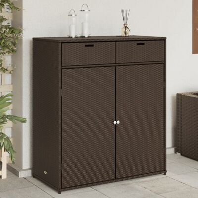 The Living Store Szafka ogrodowa - brązowa - 105x55x113 cm - polirattan - Szafka Ogrodowa The Living Store Szafka ogrodowa - brązowa - 105x55x113 cm - polirattan - Szafka Ogrodowa
