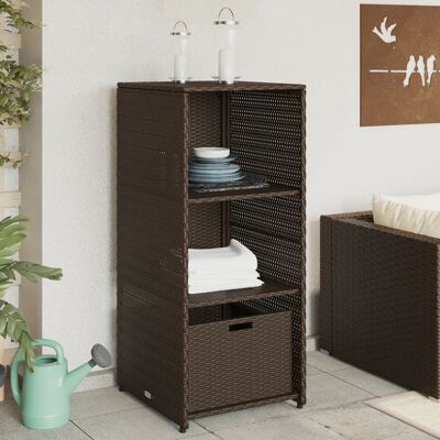 The Living Store Szafka ogrodowa - brązowa - 50x55x115 cm - polirattan - Szafka Ogrodowa The Living Store Szafka ogrodowa - brązowa - 50x55x115 cm - polirattan - Szafka Ogrodowa