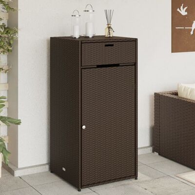 The Living Store Szafka ogrodowa - brązowa - 55x55x111 cm - polirattan - Szafka Ogrodowa The Living Store Szafka ogrodowa - brązowa - 55x55x111 cm - polirattan - Szafka Ogrodowa