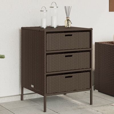 The Living Store Szafka ogrodowa - brązowa - 55x59x80 cm - polirattan - Szafka Ogrodowa The Living Store Szafka ogrodowa - brązowa - 55x59x80 cm - polirattan - Szafka Ogrodowa