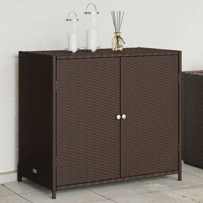 The Living Store Szafka ogrodowa - brązowa - 83x45x76 cm - polirattan - Szafka Ogrodowa The Living Store Szafka ogrodowa - brązowa - 83x45x76 cm - polirattan - Szafka Ogrodowa