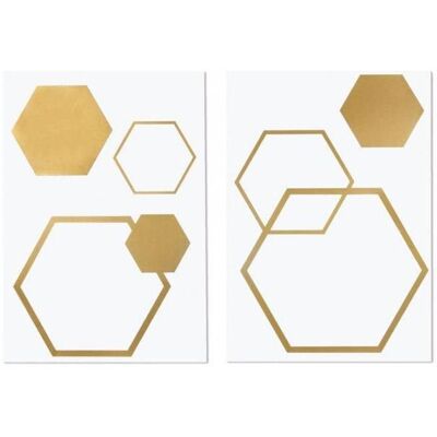 Rayher Transfer 6 złotych hexagonów termotransferowych do prasowania Rayher Transfer 6 złotych hexagonów termotransferowych do prasowania