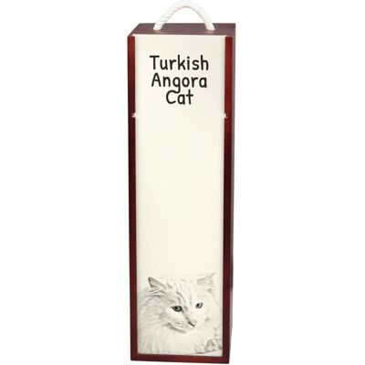 Turecka angora - pudełko na wino z kotem, pudełko na alkohol z grafiką, personalizowane pudełko na prezent marki Art-Dog Turecka angora - pudełko na wino z kotem, pudełko na alkohol z grafiką, personalizowane pudełko na prezent marki Art-Dog