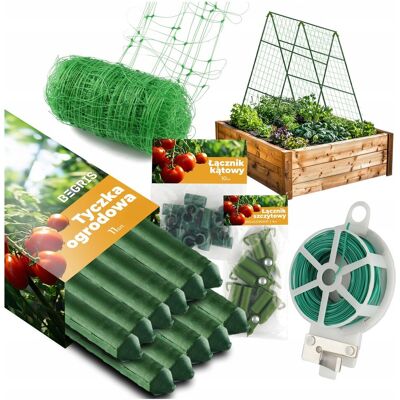 BS TRADING GROUP Tyczki do pomidorów ogórków 150cm stelaż z akcesoriami 16mm podpora palik BS TRADING GROUP Tyczki do pomidorów ogórków 150cm stelaż z akcesoriami 16mm podpora palik