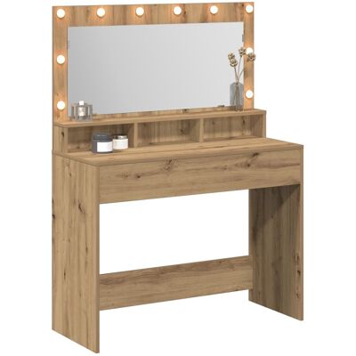 vidaXL Artisan Eiche Holzwerkstoff 100 x 41 x 135 cm Spiegel Brązowy - Toaletka vidaXL Artisan Eiche Holzwerkstoff 100 x 41 x 135 cm Spiegel Brązowy - Toaletka