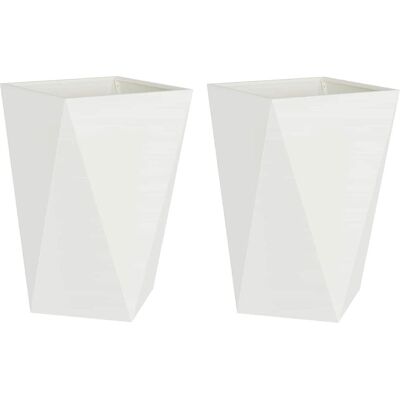 vidaXL Donica 2 pcs Biały 50 x 50 x 75 cm Stal vidaXL Donica 2 pcs Biały 50 x 50 x 75 cm Stal
