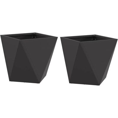vidaXL Donica 2 pcs Czarny 30 x 30 x 30 cm Stal vidaXL Donica 2 pcs Czarny 30 x 30 x 30 cm Stal
