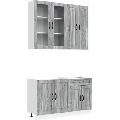 vidaXL Jednostka kuchenna KALMAR 4 pcs Szary Sonoma vidaXL Jednostka kuchenna KALMAR 4 pcs Szary Sonoma