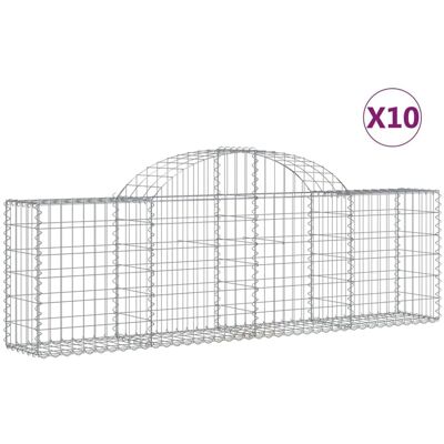 vidaXL Łukowe kosze gabionowe - 10 szt - 200x30x60/80 cm - Dekoracyjne mury ogrodowe vidaXL Łukowe kosze gabionowe - 10 szt - 200x30x60/80 cm - Dekoracyjne mury ogrodowe