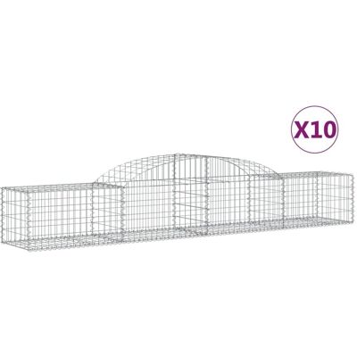 vidaXL Łukowate kosze gabionowe 10 szt 300x50x40/60 cm Żelazo galwanizowane - Kosze gabionowe vidaXL Łukowate kosze gabionowe 10 szt 300x50x40/60 cm Żelazo galwanizowane - Kosze gabionowe