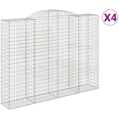 vidaXL Łukowe gabiony 4 szt 300x50x220/240 cm - Gabiony vidaXL Łukowe gabiony 4 szt 300x50x220/240 cm - Gabiony