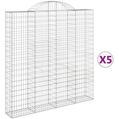 vidaXL Kosze gabionowe, 5 szt, 200x30x200/220 cm, galwanizowane żelazo vidaXL Kosze gabionowe, 5 szt, 200x30x200/220 cm, galwanizowane żelazo