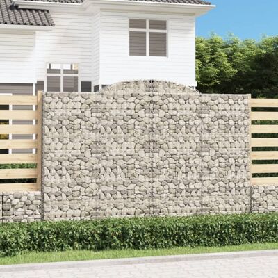 vidaXL Łukowate gabiony 5 szt. 300x30x200/220 cm Ocynkowane Żelazo vidaXL Łukowate gabiony 5 szt. 300x30x200/220 cm Ocynkowane Żelazo
