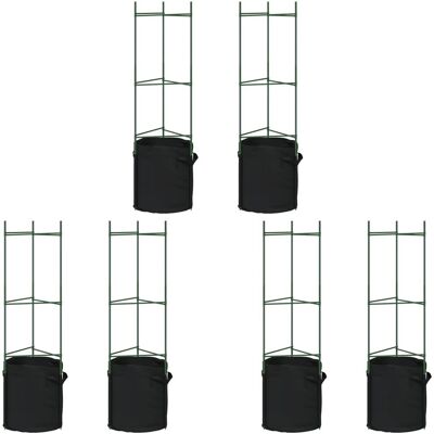 vidaXL Podpórki do pomidorów z workami, 6 szt., 116 cm, stal i PP vidaXL Podpórki do pomidorów z workami, 6 szt., 116 cm, stal i PP