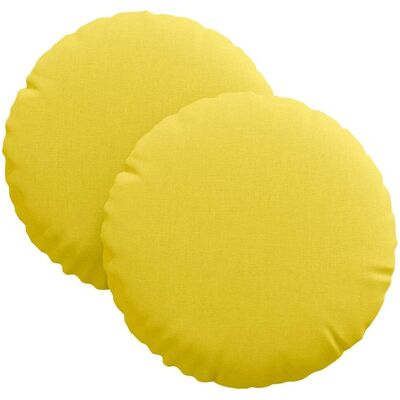 vidaXL Poduszki na siedziska 2 pcs Jasnożółty Ø30 x 13 cm tkanina vidaXL Poduszki na siedziska 2 pcs Jasnożółty Ø30 x 13 cm tkanina