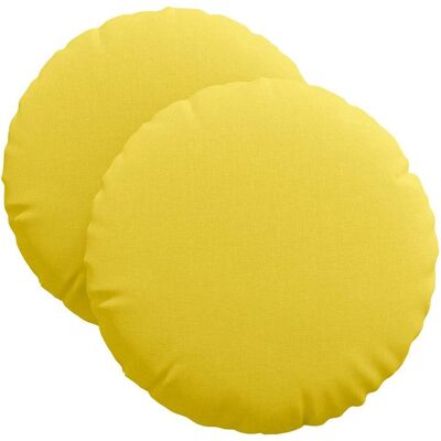 vidaXL Poduszki na siedziska 2 pcs Jasnożółty Ø40 x 13 cm tkanina vidaXL Poduszki na siedziska 2 pcs Jasnożółty Ø40 x 13 cm tkanina
