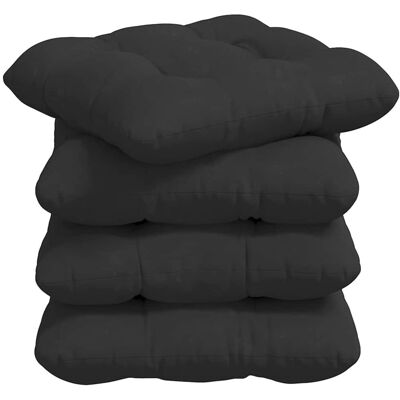 vidaXL Poduszki na siedziska 4 pcs Czarny 45 x 45 cm vidaXL Poduszki na siedziska 4 pcs Czarny 45 x 45 cm