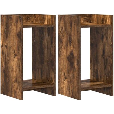 vidaXL Stojak na rośliny z półką 2 pcs Dąb Wędzony 30 x 30 x 60 cm vidaXL Stojak na rośliny z półką 2 pcs Dąb Wędzony 30 x 30 x 60 cm