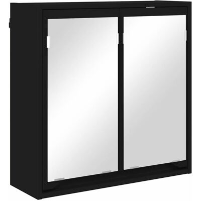 vidaXL Szafka z lustrem do łazienki z półką Czarny 60 x 20 x 60 cm vidaXL Szafka z lustrem do łazienki z półką Czarny 60 x 20 x 60 cm