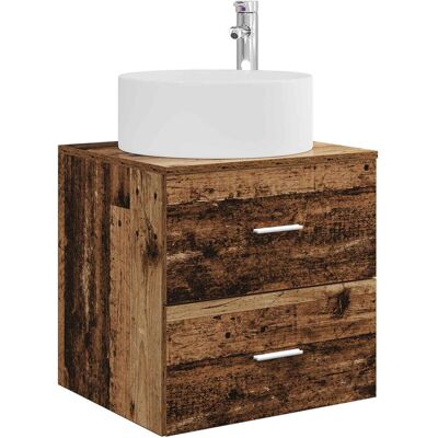 vidaXL Umywalka ścienna z szafką Stare drewno 49,5 x 44,5 x 65,5 cm vidaXL Umywalka ścienna z szafką Stare drewno 49,5 x 44,5 x 65,5 cm