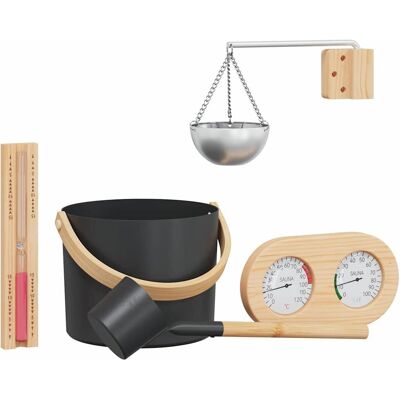 vidaXL Zestaw akcesoriów do sauny 5 pcs Czarny vidaXL Zestaw akcesoriów do sauny 5 pcs Czarny