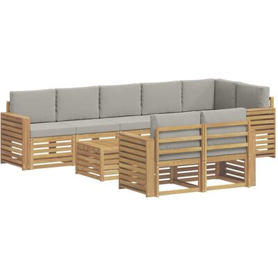 vidaXL Zestaw sof na zewnątrz 9 pcs Biały i jasnoszary 59 x 59 x 37 cm vidaXL Zestaw sof na zewnątrz 9 pcs Biały i jasnoszary 59 x 59 x 37 cm