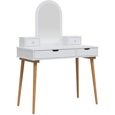 vidaXL Zestaw toaletki FAUSKE 4 pcs Biały 100 x 50 x 143 cm vidaXL Zestaw toaletki FAUSKE 4 pcs Biały 100 x 50 x 143 cm