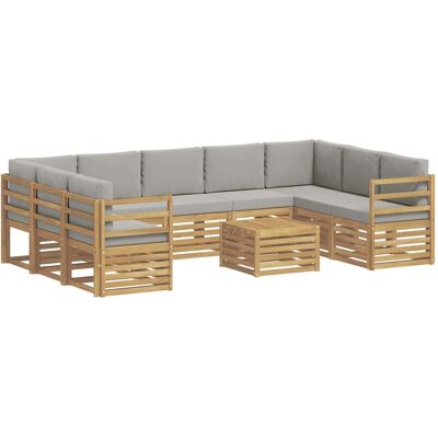 vidaXL Zestawy sof 10 pcs Biały i jasnoszary 59 x 59 x 37 cm Poliester vidaXL Zestawy sof 10 pcs Biały i jasnoszary 59 x 59 x 37 cm Poliester