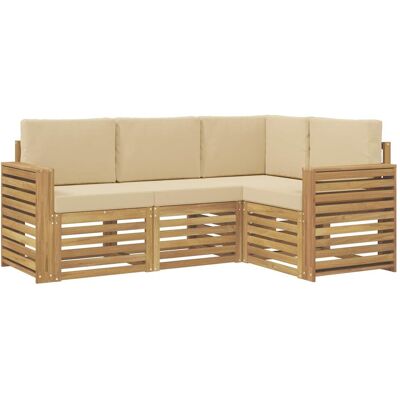 vidaXL Zestawy sof 4 pcs Biały i Beżowy 191 x 132,5 x 73 cm Poliester vidaXL Zestawy sof 4 pcs Biały i Beżowy 191 x 132,5 x 73 cm Poliester