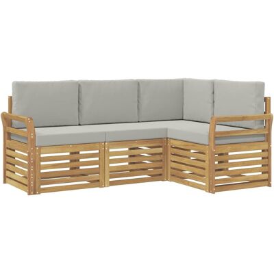 vidaXL Zestawy sof 4 pcs Biały i jasnoszary 190 x 130,5 x 73 cm vidaXL Zestawy sof 4 pcs Biały i jasnoszary 190 x 130,5 x 73 cm
