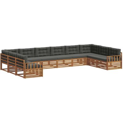 vidaXL Zestawy sof 5 pcs Naturalny i Antracytowy Lite Drewno Akacji vidaXL Zestawy sof 5 pcs Naturalny i Antracytowy Lite Drewno Akacji