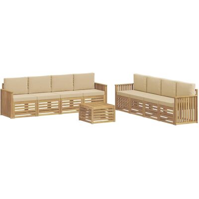 vidaXL Zestawy sof 9 pcs Biały i Beżowy 59 x 59 x 37 cm Poliester vidaXL Zestawy sof 9 pcs Biały i Beżowy 59 x 59 x 37 cm Poliester