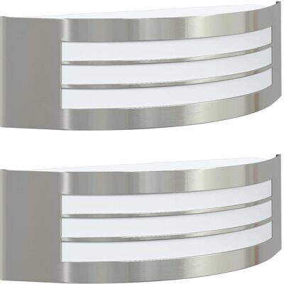 vidaXL Zewnętrzne Oświetlenie Ścienne 2 pcs Srebrny 32 x 10 x 10 cm vidaXL Zewnętrzne Oświetlenie Ścienne 2 pcs Srebrny 32 x 10 x 10 cm