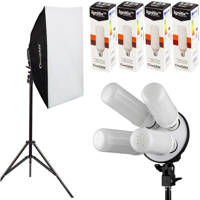 CineGEN Vidoox™ 4 żarówkowa lampa LED softboks 50x70 CineGEN Vidoox™ 4 żarówkowa lampa LED softboks 50x70