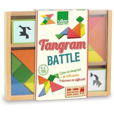 Tangram drewniany Vilac - Żółty - 20x20x3 cm - Gra Tangram drewniany Vilac - Żółty - 20x20x3 cm - Gra