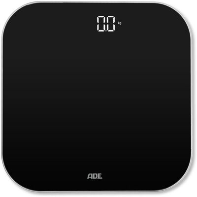 ADE Waga łazienkowa, do 180 kg, 26 x 26 cm, czarna ADE Waga łazienkowa, do 180 kg, 26 x 26 cm, czarna