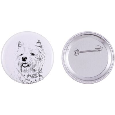 West Highland White Terrier, Westie - przypinka z twoim psem, dodaj własne foto, marka Art-Dog West Highland White Terrier, Westie - przypinka z twoim psem, dodaj własne foto, marka Art-Dog
