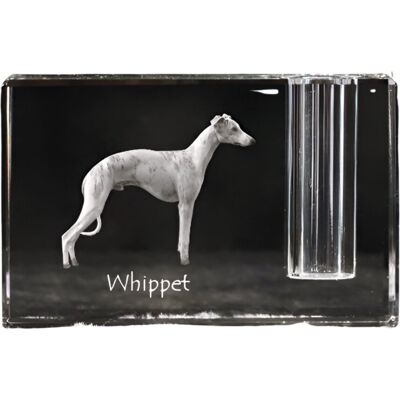 Whippet, Chart Angielski - Stojak Na Długopis, Kryształowy Organizer Ze Zdjęciem Psa, Unikatowa Ozdoba Biurka Marki Art-Dog Whippet, Chart Angielski - Stojak Na Długopis, Kryształowy Organizer Ze Zdjęciem Psa, Unikatowa Ozdoba Biurka Marki Art-Dog