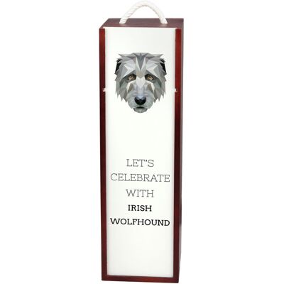 Wilczarz irlandzki, Irish wolfhound - geometryczne pudełko ze zdjęciem i napisem na wino marki Art-Dog Wilczarz irlandzki, Irish wolfhound - geometryczne pudełko ze zdjęciem i napisem na wino marki Art-Dog