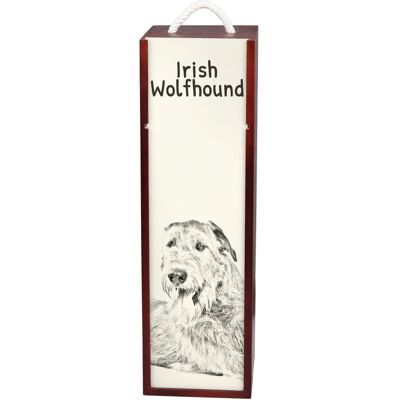 Wilczarz irlandzki, Irish wolfhound - pudełko na wino z psem, pudełko na alkohol z grafiką, personalizowane pudełko na prezent marki Art-Dog Wilczarz irlandzki, Irish wolfhound - pudełko na wino z psem, pudełko na alkohol z grafiką, personalizowane pudełko na prezent marki Art-Dog