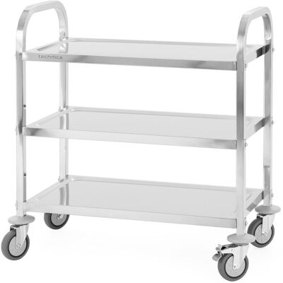 Wózek kelnerski 3-półkowy ze stali nierdzewnej,uchwyt o profilu kwadratowym 750x400x835 mm TECHNICA, Silver Line Wózek kelnerski 3-półkowy ze stali nierdzewnej,uchwyt o profilu kwadratowym 750x400x835 mm TECHNICA, Silver Line