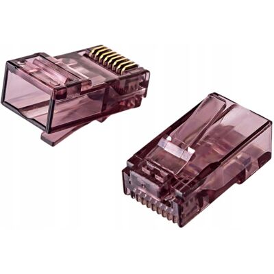 Spacetronik Wtyk RJ45 przelotowy CAT6 UTP PT-RJ456UC-1 100szt Pass Through kawowy Spacetronik Wtyk RJ45 przelotowy CAT6 UTP PT-RJ456UC-1 100szt Pass Through kawowy