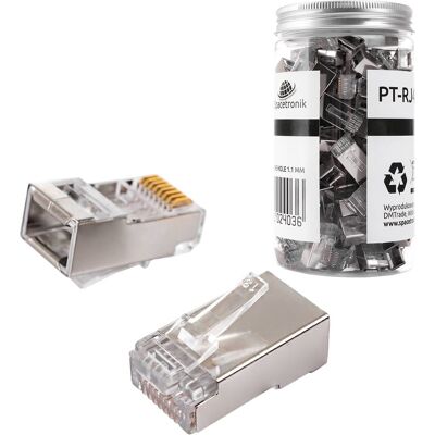 Spacetronik Wtyk RJ45 przelotowy kat6 FTP PT-RJ456FT-11 100szt Spacetronik Wtyk RJ45 przelotowy kat6 FTP PT-RJ456FT-11 100szt