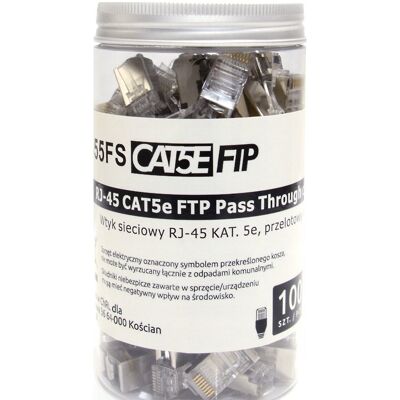 Spacetronik Wtyk sieciowy internetowy RJ45 przelotowy kat5e FTP PT-RJ455FT-0 CAT5e Spacetronik Wtyk sieciowy internetowy RJ45 przelotowy kat5e FTP PT-RJ455FT-0 CAT5e
